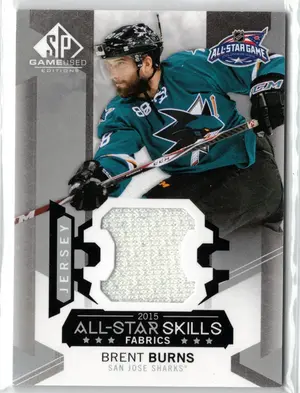 2015-16 UD SPGU Brent Burns All Stars Skills Fabrics GU Jersey San Jose Sharks