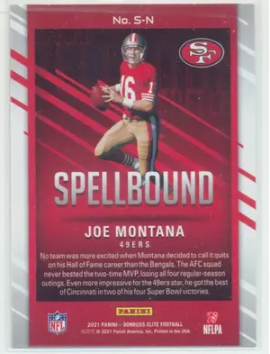 2021 Panini Donruss Elite Joe Montana Spellbound (First N, Red Jersey) #S-N