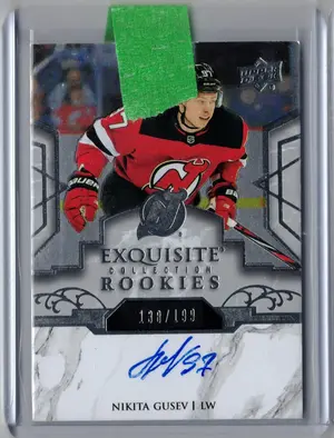 2019-20 UD Exquisite Rookie Auto Nikita Gusev 138/199 New Jersey Devils