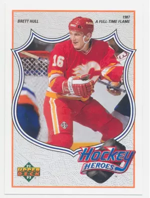 1991-92 UPPER DECK - BRETT HULL #5 HOCKEY HEROES