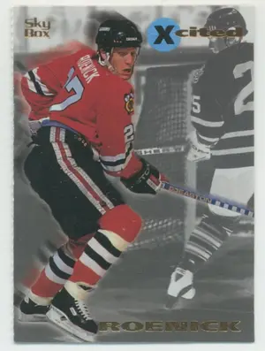 1995-96 SKYBOX EMOTION SAMPLE SHEET - JEREMY ROENICK #R (PERFORATED RIGHT)
