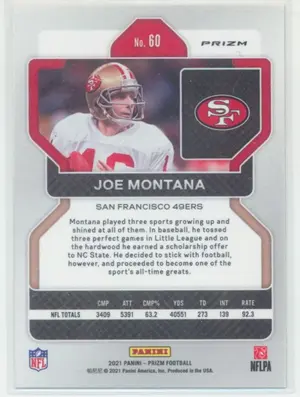 2021 Panini Prizm Joe Montana Red Ice Prizm Parallel #60