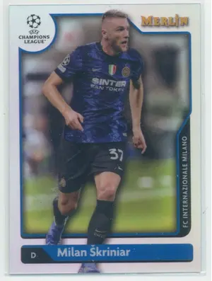 2021-22 Topps Merlin Collection Chrome UCL - Milan Skriniar #145 Refractor Parallel