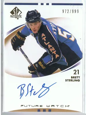 2007-08 Sp Auth Future Watch RC #196 Auto Brett Sterling  #972-999