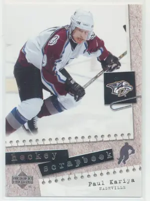 2005-06 UPPER DECK - PAUL KARIYA #HS8 HOCKEY SCRAPBOOK