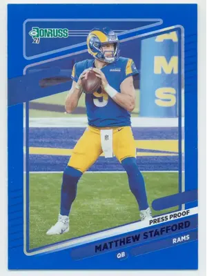 2021 Donruss - Matthew Stafford #139 Press Proof Blue Parallel