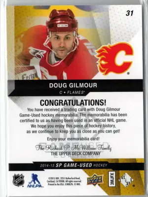 2014-15 SPGU Doug Gilmour Jersey  Calgary Flames