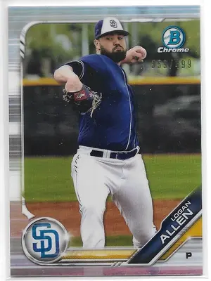 2019 Bowman Chrome Prospects Refractor #BCP-19 Logan Allen (359/499)