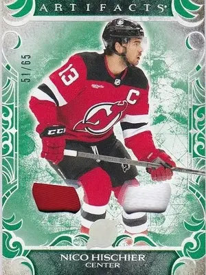2024-25 Artifacts Materials Emerald 77 Nico Hischier 51/65