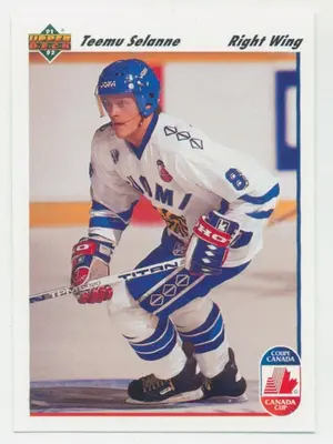 1991-92 UPPER DECK - TEEMU SELANNE #21 CANADA CUP RC