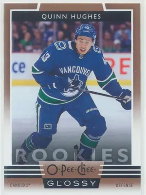2019-20 UPPER DECK - QUINN HUGHES #R-10 O-PEE-CHEE GLOSSY ROOKIES COPPER