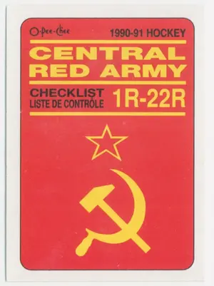 1990-91 O-PEE-CHEE - CENTRAL RED ARMY #22R CHECKLIST