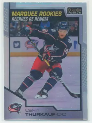 2020-21 O-PEE-CHEE PLATINUM - CALVIN THURKAUF #186 MARQUEE ROOKIES RAINBOW