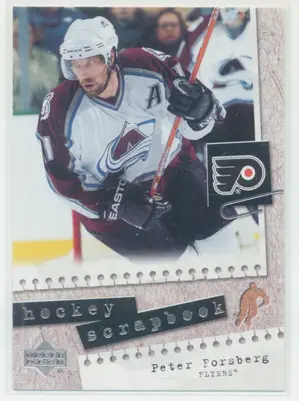 2005-06 UPPER DECK - PETER FORSBERG #HS13 HOCKEY SCRAPBOOK