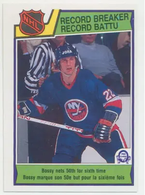 1983-84 O-PEE-CHEE - MIKE BOSSY #210 RECORD BREAKER