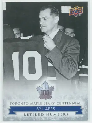 2017 TORONTO MAPLE LEAFS CENTENNIAL - SYL APPS #129 RETIRED NUMBERS SP!