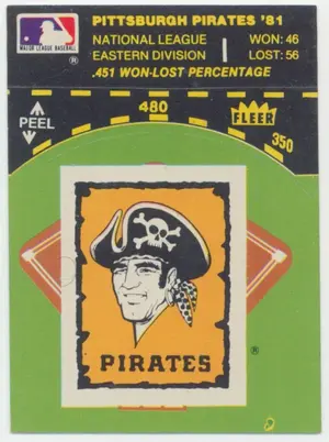 1982 Fleer - Pittsburgh Pirates #PIPI Team Stickers Inserts