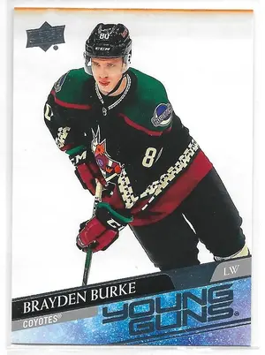 2020-21 Upper Deck #499 Brayden Burke RC (Young Guns)