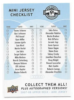 2007-08 Mini Jersey Collection #CHKLST Checklist