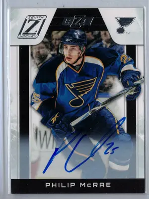 2011-12 Panini Zenith Auto Philip Mcrae 228/999 St Louis Blues