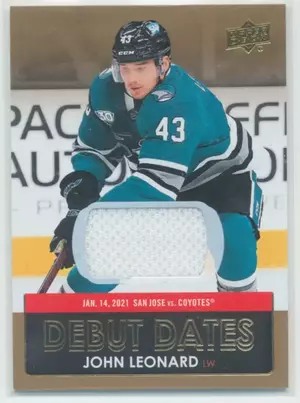 2021-22 UPPER DECK - JOHN LEONARD #DD-2 DEBUT DATES JERSEY