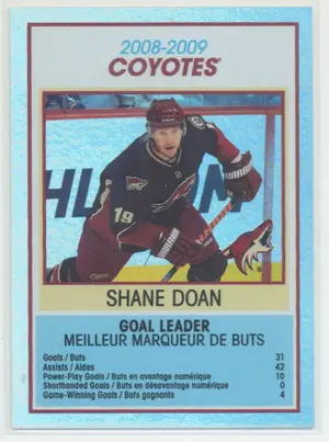 2009-10 O-PEE-CHEE - SHANE DOAN #TC23 TEAM CHECKLIST