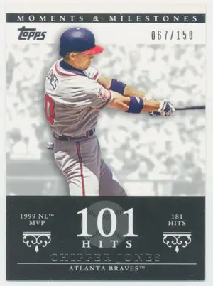 2007 Topps Moments & Milestones - Chipper Jones #23-101 1999 NL MVP 181 Hits 67/150