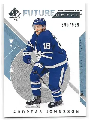 2018-19 SP Authentic #160 Andreas Johnsson RC (Future Watch) (395/999)
