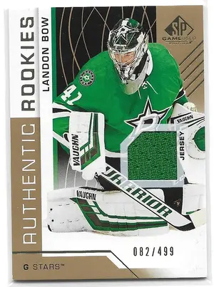 2018-19 SP Game Used Gold #123 Landon Bow RC (082/499)