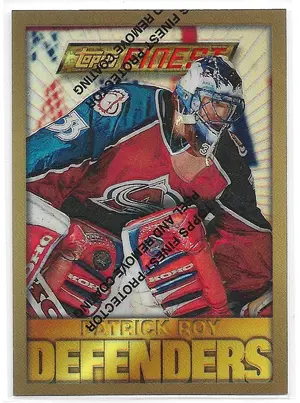 1995-96 Finest Refractors #13 Patrick Roy (Gold, Defenders)