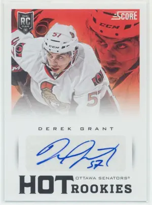 2013-14 SCORE - DEREK GRANT #594 HOT ROOKIES SIGNATURES