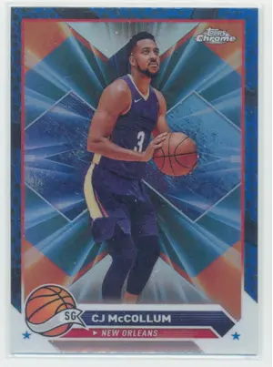 2023-24 Topps Chrome - CJ McCollum #47 Blue Basketball Refractor Parallel