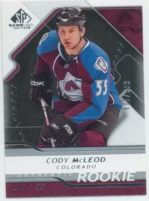 2008-09 SP GAME USED - CODY McLEOD #114 AUTHENTIC ROOKIE 801/999
