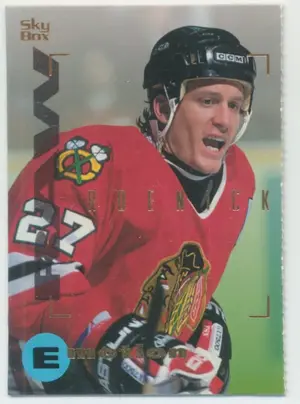 1995-96 SKYBOX EMOTION SAMPLE SHEET - JEREMY ROENICK #L (PERFORATED LEFT)