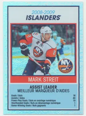 2009-10 O-PEE-CHEE - MARK STREIT #TC19 TEAM CHECKLIST