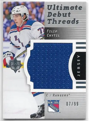 2017-18 Ultimate Collection Ultimate Debut Threads #RDT-FC Filip Chytil (87/99)