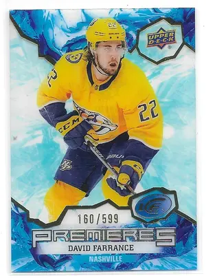 2021-22 Ice Blue #195 David Farrance RC (160/599) (Ice Premieres)