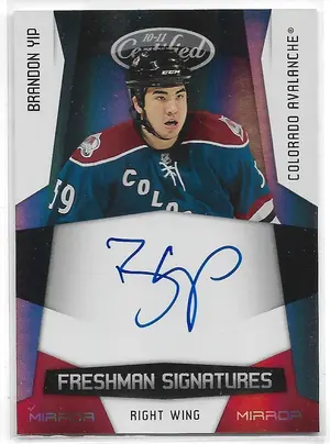 2010-11 Certified Mirror Red Signatures #176 Brandon Yip RC (024/250)