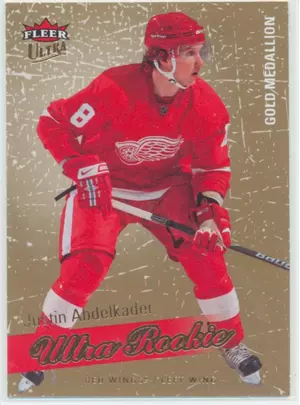 2008-09 FLEER ULTRA - JUSTIN ABDELKADER #214 ROOKIE GOLD MEDALLION