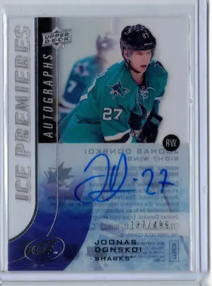 2015-16 UD Ice Premieres Rookie Auto Joonas Donskoi 137/499 San Jose Sharks