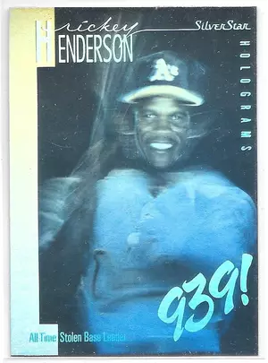 1991 Silver Star Holograms #NNO Rickey Henderson