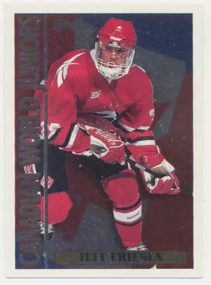 1995-96 TOPPS - JEFF FRIESEN #15CJ CANADIAN WORLD JUNIORS
