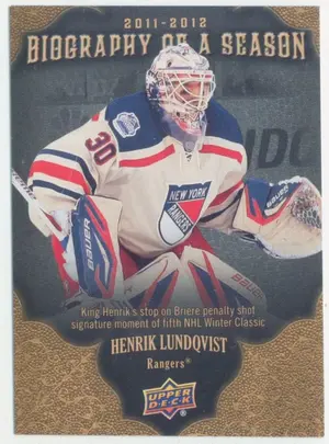 2011-12 UPPER DECK BIOGRAPHY OF A SEASON - HENRIK LUNDQVIST #BOS21⚠️
