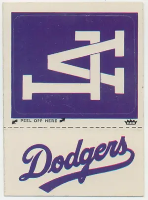 1980 Fleer - Los Angeles Dodgers Laughlin World Series Team Logo Sticker Backs