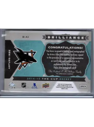 2014-15 UD The Cup Brilliance Auto Arturs Irbe