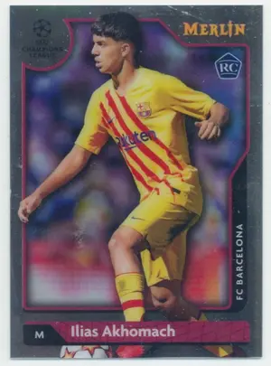 2021-22 Topps Merlin Collection Chrome UCL - Ilias Akhomach #126 Rookie