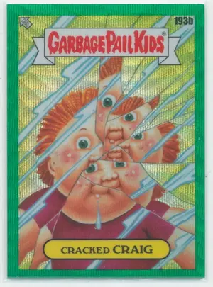 2022 Topps Chrome Garbage Pail Kids - Cracked Craig #193b Green Refractor Parallel 103/299