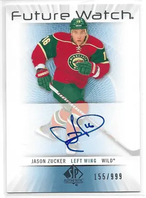 2012-13 SP Authentic #222 Jason Zucker RC (Future Watch) (155/999)