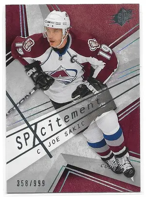 2008-09 SPx SPXcitement #X29 Joe Sakic (358/999)