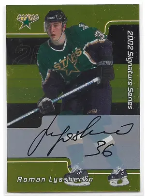 2001-02 Be A Player Signature Series Autographs Gold #036 Roman Lyashenko